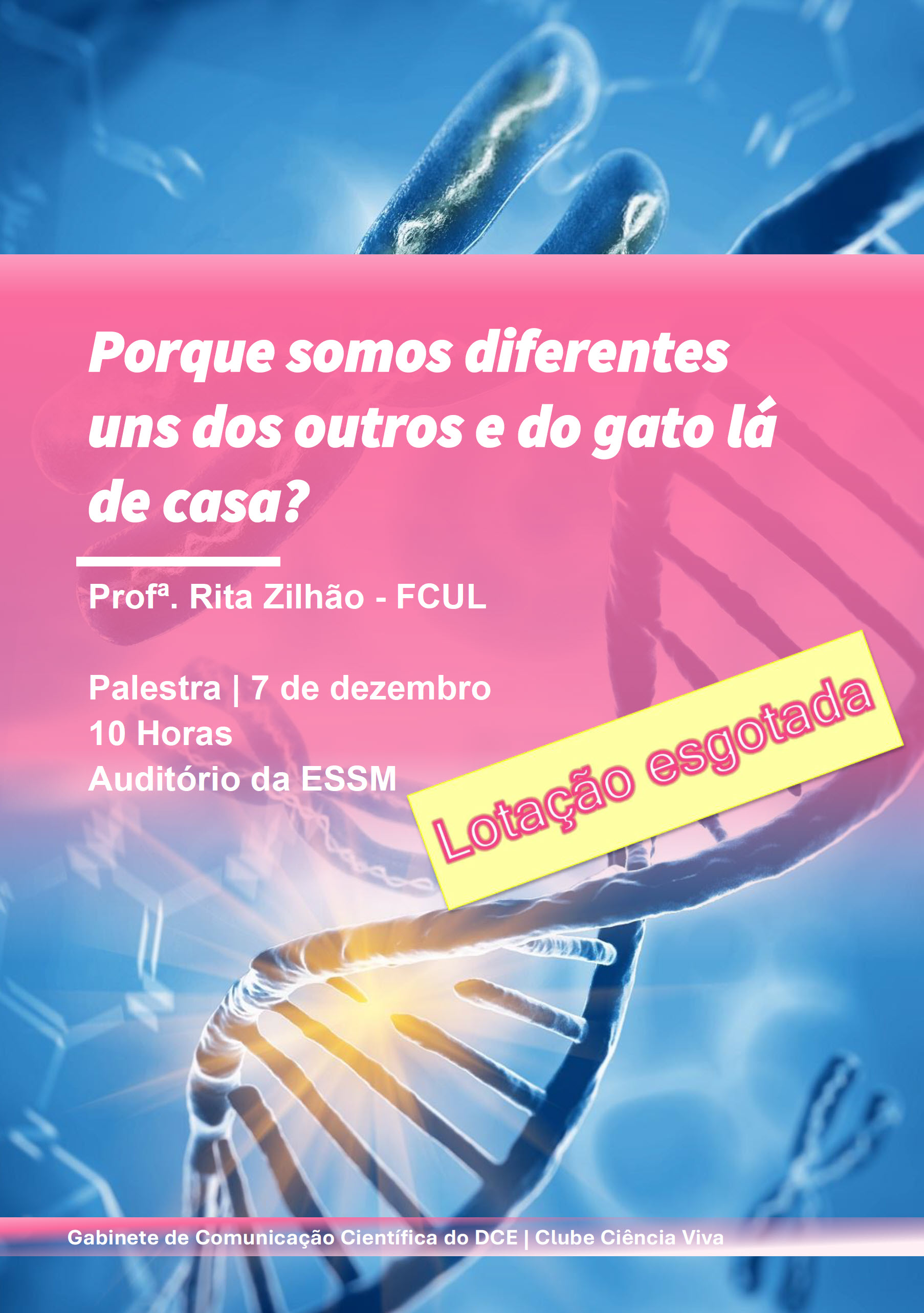 cartaz palestra hereditariedade lotaçao esgotada