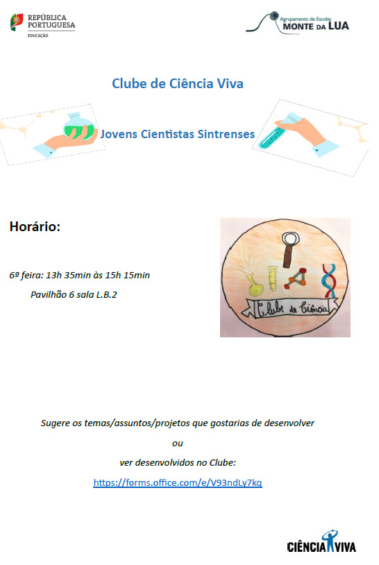 Clube Ciência Viva horário